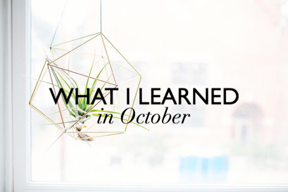 what i learned in october